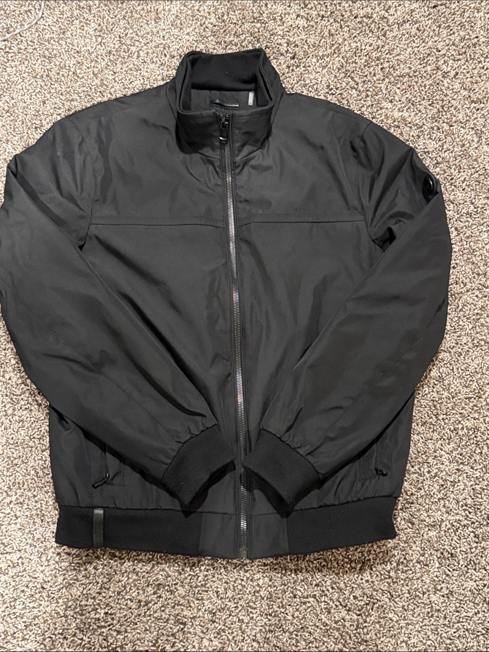 Andrew Marc Men's Black Zip Bomber Jacket